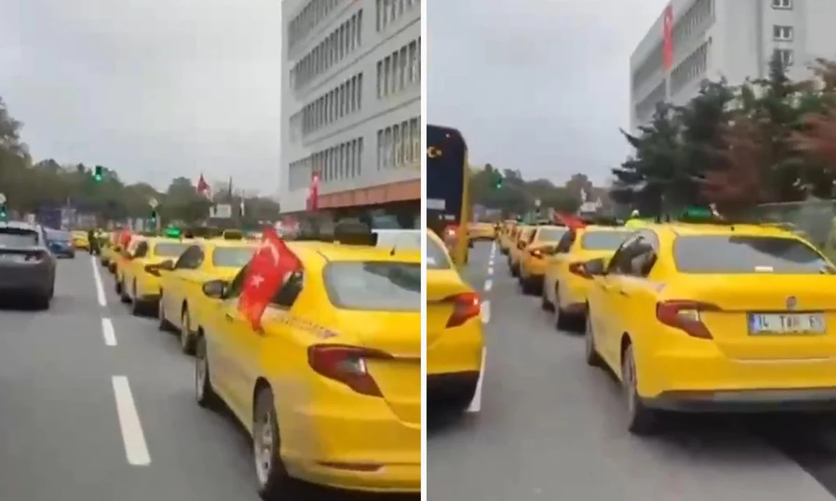 İstanbul’da taksicilerden Martı TAG protestosu! Maslak’ta trafik kilitlendi